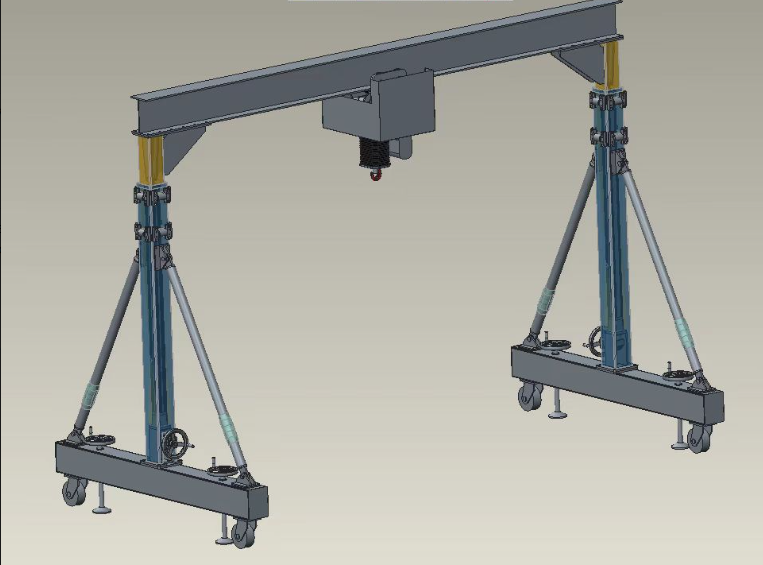 Cleanroom adjustable mobile gantry crane